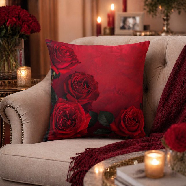 Almofada Rosas Vermelhas Góticas Elegantes (Criador carregado)