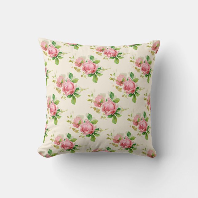 Almofada Rosas vintage rosa  (Frente)