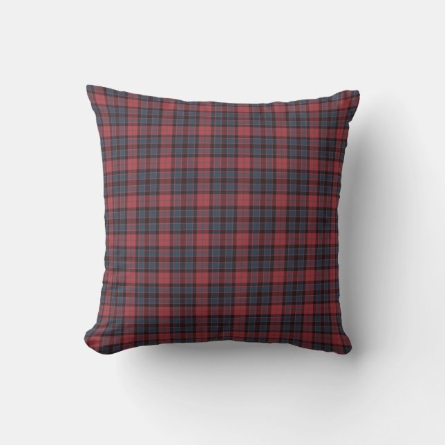Almofada Rose Red Blue Black Plaid Tartan (Frente)