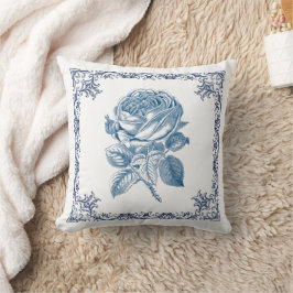 Almofada rose vintage bleue