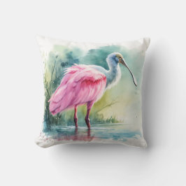 Almofada Roseate Spoonbill Watercolor REF97 - Watercolor