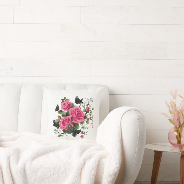 Almofada Roses and Butterflies (Sofá)