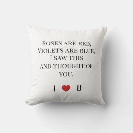 Almofada Roses Are Red Valentine's - I ♥ U Funny Romantic  