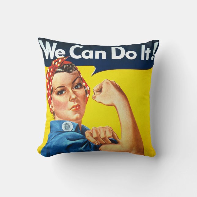 Almofada Rosie Riveter Vintage Propaganda (Frente)