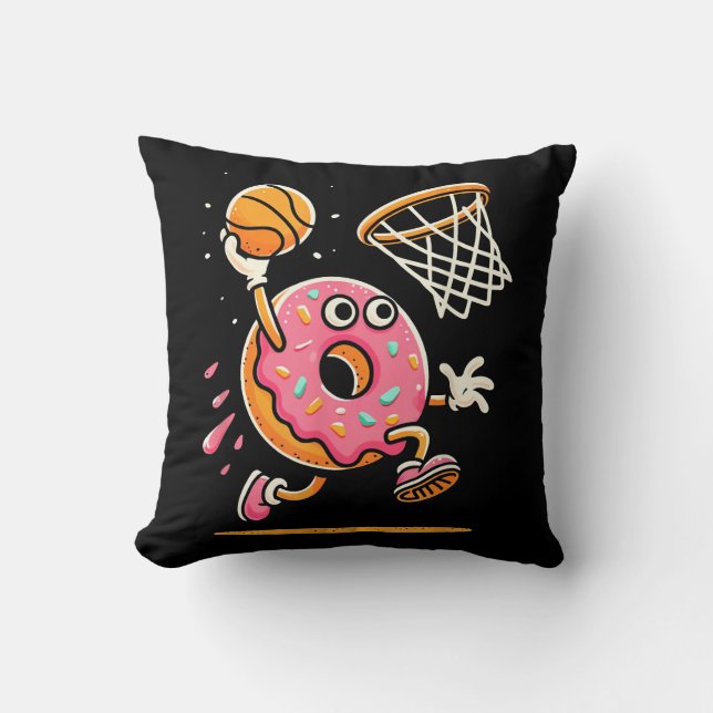 Almofada Rosquinha Engraçada, Comida de basquetebol, Dunbal (Frente)