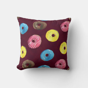 Almofada Rosquinhas Ruby: Padrão Sem Costura De Aquarela.