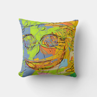 Almofada rosto abstrato alegre