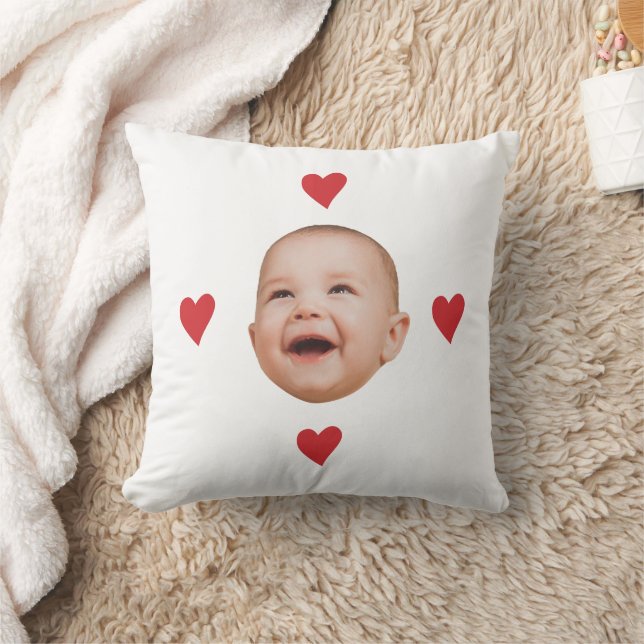 Almofada Rosto de Bebê Fofo Personalizado Uma Foto (Cobertor)