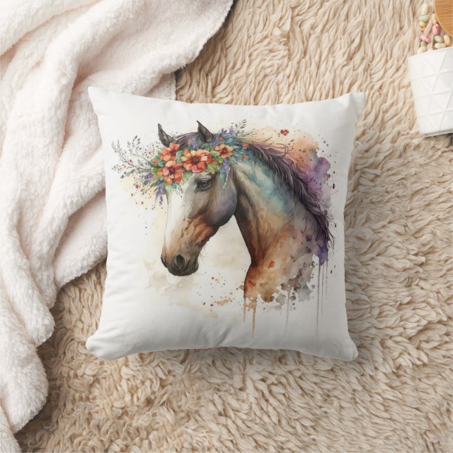 Almofada Rosto de cavalo com coroa (Cobertor)