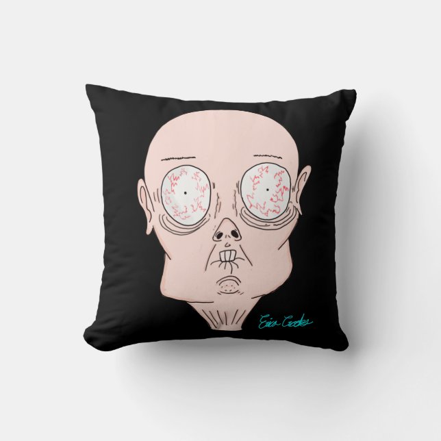 Almofada Rosto de desenho animado engraçado e assustado (Frente)