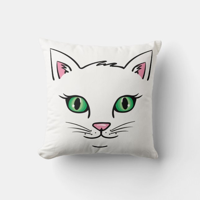 Almofada Rosto de Gato Flutuante  (Frente)