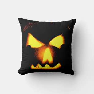 Almofada Rosto de Jack-O-Lantern Laranja