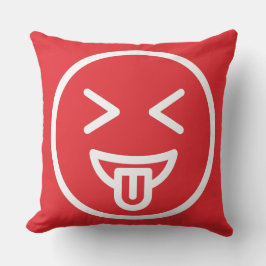 Almofada Rosto engraçado rindo humor sorridente trendy red