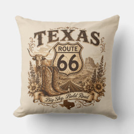 Almofada Rota 66 do Texas Patrimônio da Viagem de Carro pel
