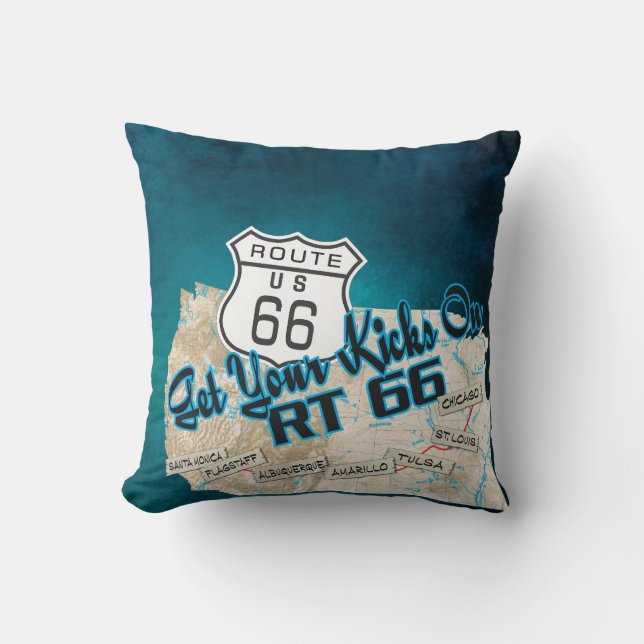 almofada rota 66 pegue seus chutes 26blue (Frente)