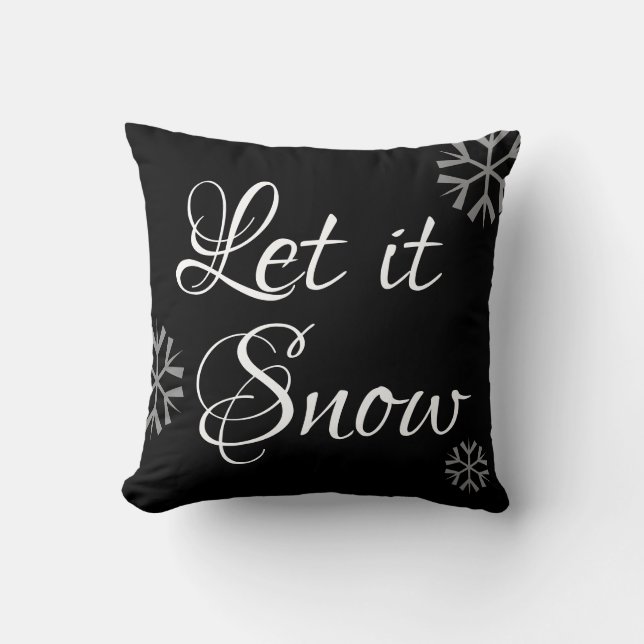 Almofada roteiro LET IT SNOW - tipografia (Frente)