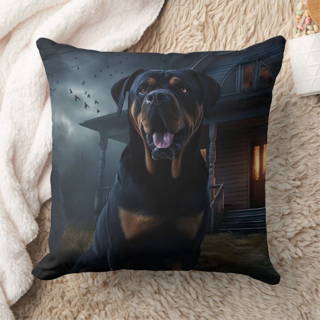 Almofada Rottweiler Halloween Assustador (Cobertor)