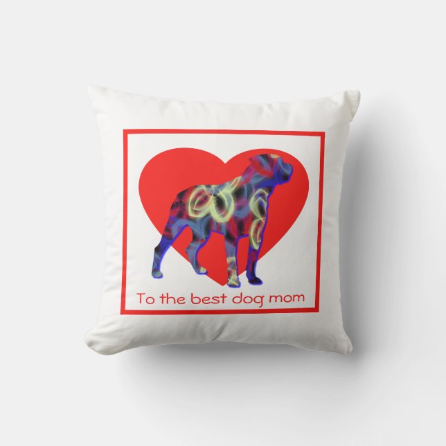 Almofada Rottweiler Silhouette Dog Heart Day (Frente)