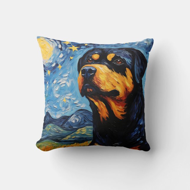 Almofada Rottweiler Starry Night (Frente)