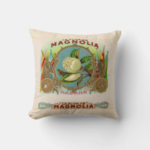 Almofada Rótulo de Caixa de Charuto Magnolia