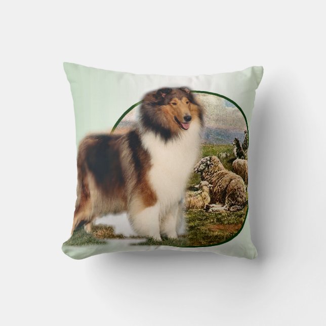 Almofada Rough Collie Keeper da ovelha (Frente)