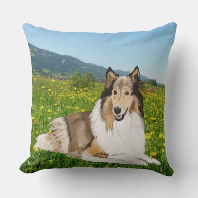 Almofada Rough Collie, Long Haired Collie (Frente)