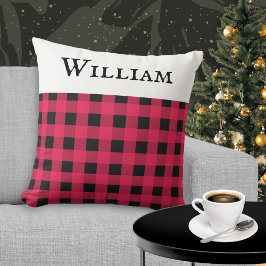 Almofada Roupa de Natal Personalizada Red Buffalo Check 