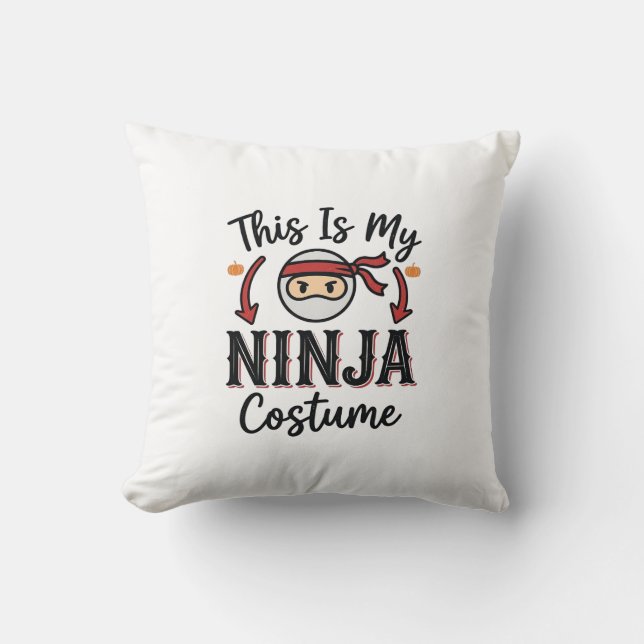 Almofada Roupa de Ninja Engraçado Design Vetorial de Hallow (Frente)