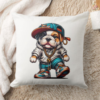 Almofada Roupa de rua bonita cachorrinho bulldog quarto de