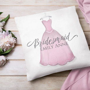 Almofada Roupa Rosa Personalizada De Casamento De Bridesmai
