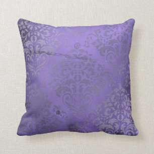 Almofada Roxo afligido do damasco