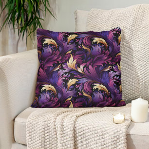 Almofada Roxo Ameixa Dourado Barroco Ornamentado