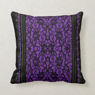 Almofada Roxo com o travesseiro decorativo preto do laço