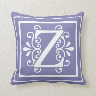 Almofada Roxo da pervinca do monograma da letra Z