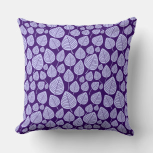 Almofada Roxo do teste padrão 02 da folha - azul de pó
