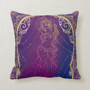 Almofada Roxo & Dourado Glam de Dança do Ventre Marroquina