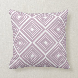 Almofada Roxo e branco do teste padrão do diamante