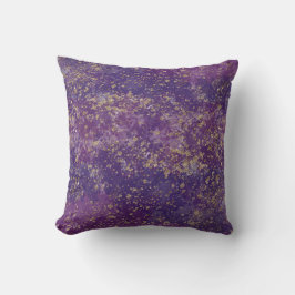 Almofada Roxo e Dourado Glam Moderno com Salpicos