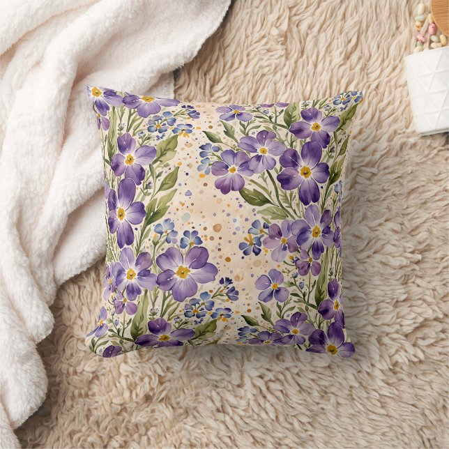 Almofada Roxo e Indigo Floral (Cobertor)