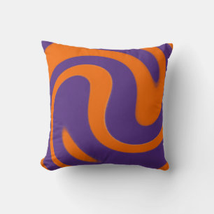 Almofada Roxo e Laranja Redemoinho Retro 