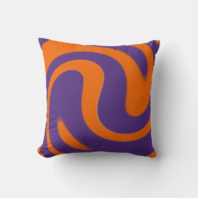Almofada Roxo e Laranja Redemoinho Retro  (Frente)