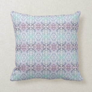 Almofada Roxo e travesseiro decorativo do teste padrão da