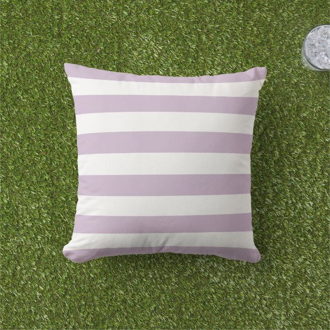 Almofada Roxo Lilás e Listras Brancas (Grama)