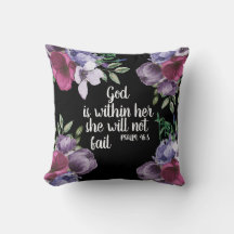 Roxo Lilás Floral Preto Deus Cristão está Dentro