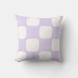 Almofada Roxo Lilás Macio e Design de Padrão Quadrado Branc