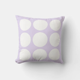Almofada Roxo Lilás Suave e Branco Design de Círculo Abstra