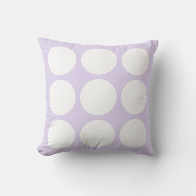Almofada Roxo Lilás Suave e Branco Design de Círculo Abstra (Frente)