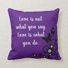 Almofada Roxo Love Dizendo Travesseiro decorativo