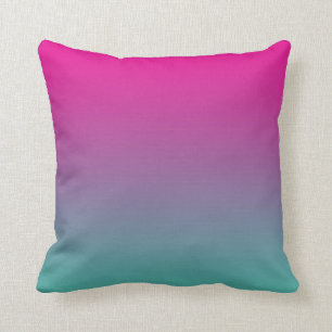 Almofada "Roxo magenta e cerceta Ombre"