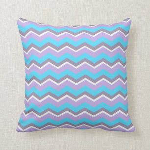 Almofada Roxo na moda personalizado Chevron de turquesa